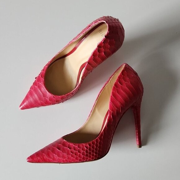ALEXANDRE BIRMAN | Olga pumps heels snake embossed azalea pink sz 39 - Picture 2 of 6